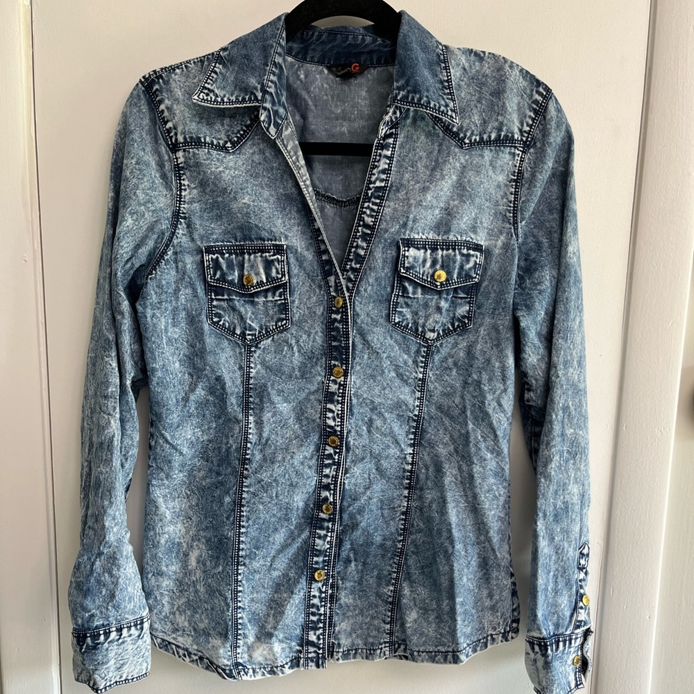 G by Guess Blue Denim Shirt